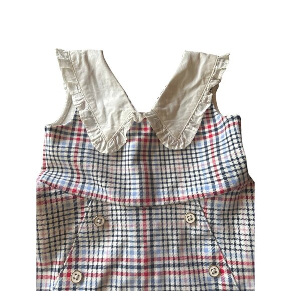 Janie & Jack Girls Plaid Dress 18-24 Months With Ruffled Collar & Button Details - Picture 3 of 6